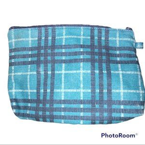 Thirty-One Gifts 10th anniversary mini zipper pouch Jade Plaid print